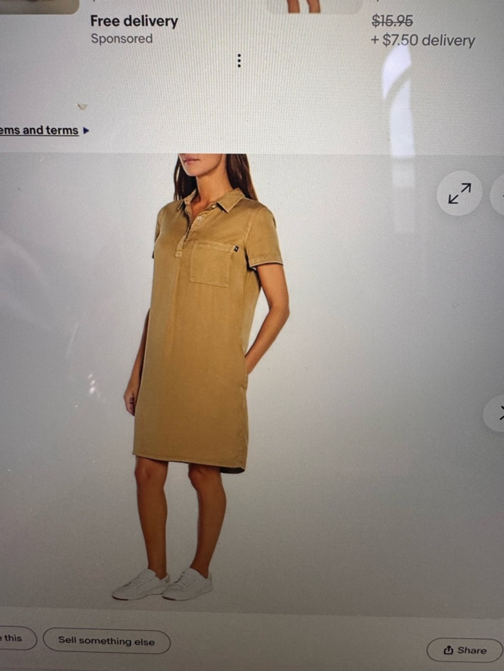 GAP Casual Polo Shirt Dress in Khaki - Women